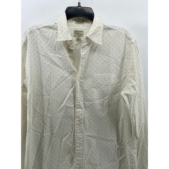 J.CREW Men's White Dot Print Stretch Organic Cotton Slim-Fit Button-Up Shirt SZM - Picture 3 of 11